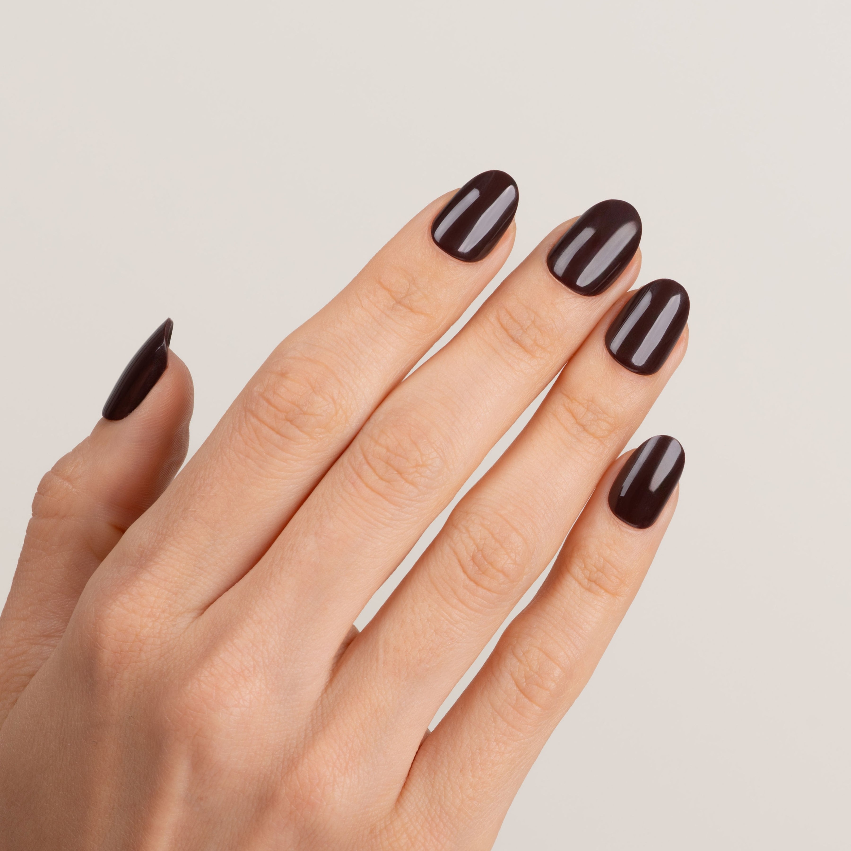 Dark brown press-on nails